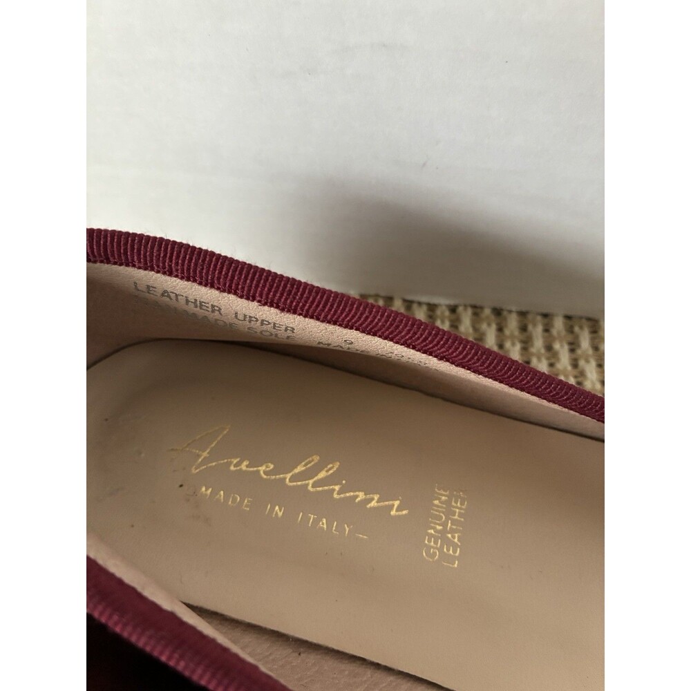 AVELLINI Suede Leather Square Toe Ballet Flats Gold Buckle Rust Suede EU 40 US 9 - Picture 2 of 4